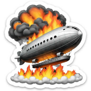 Zeppelin on fire similar to the album cover of Led Zeppelin sticker