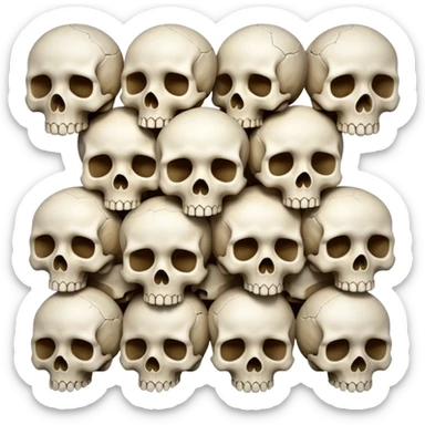 Endless Skulls, filling the whole screen, in the style of gritty realism sticker