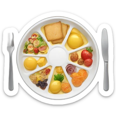 big plate with little food in the middle sticker