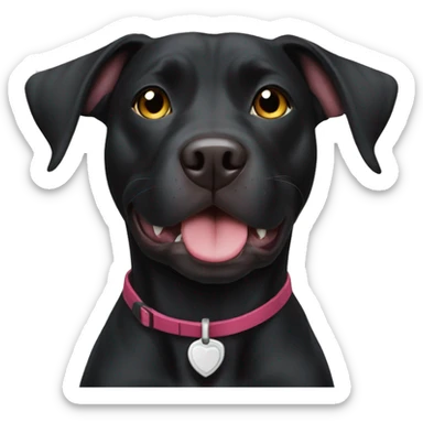 Black pitbull lab mix dog sticker