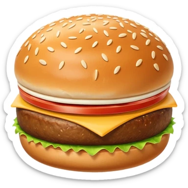 hamburger bun, golden-brown domed top with white sesame seeds, soft pillowy base, clean edge, no filling or extras, soft lighting, emoji scale sticker