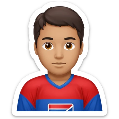 Hockey player in red and blue sticker