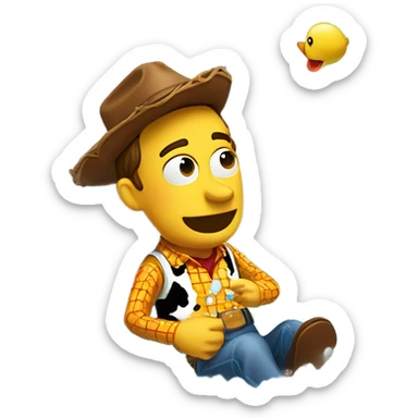 Woody taking a bath sticker