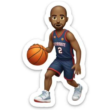 basketball player of the white race sticker