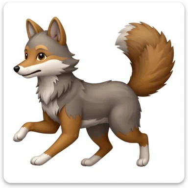 Cartoon like Coywolf running  sticker