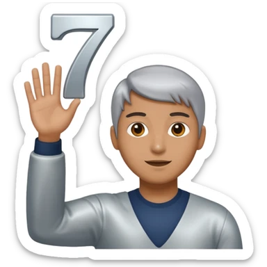 Make a person holding up a 67 sticker