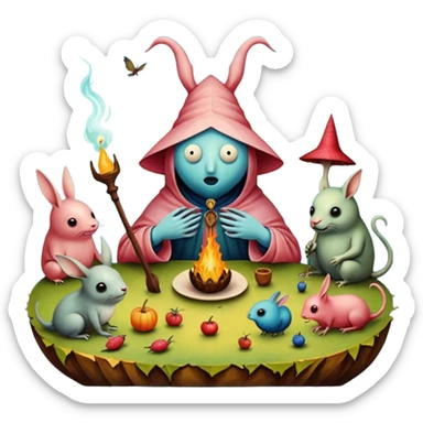 hieronymus bosch phantasmagoric depictions sticker