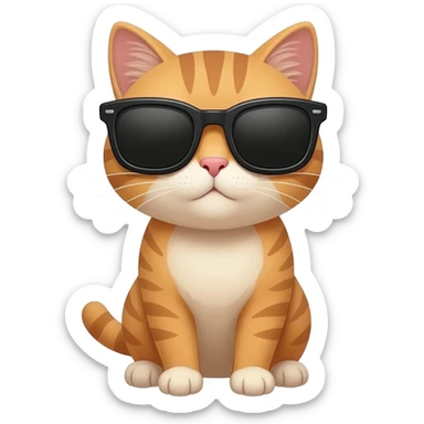 Cat wearing sunglasses sticker