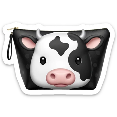 Cow print makeup bag sticker