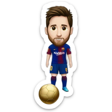 Messi en costard soulevant le ballon d'or sticker