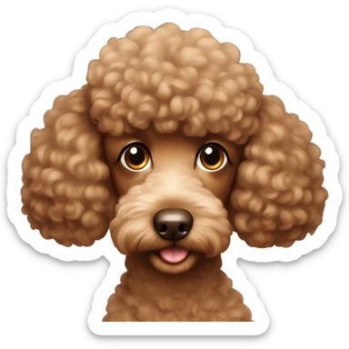 Brown poodle girl sticker
