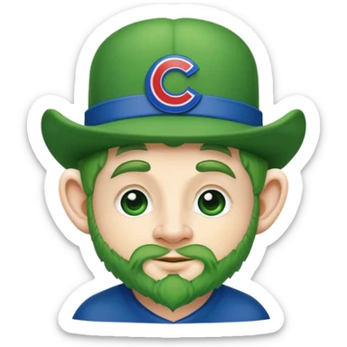 Leprechaun wearing a Chicago Cubs hat  sticker