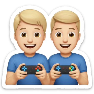two brothers playings videogames

 sticker