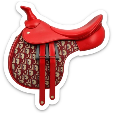 red dior printed saddle bag sticker