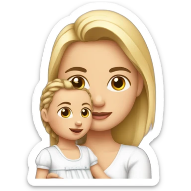 Femme blanche et son bébé dans les bras sticker