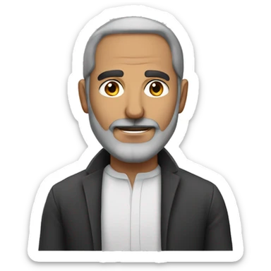 Middle aged middle eastern man with slight grey and slight beard sticker