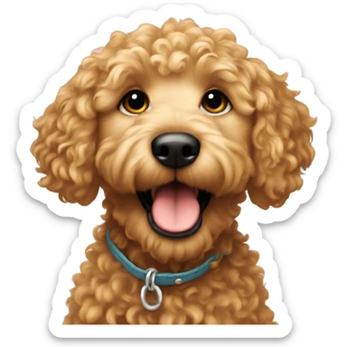 mini golden doodle happy curly sticker