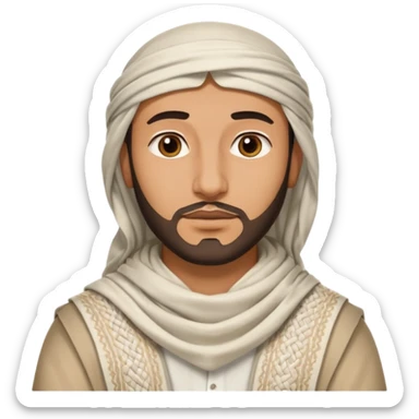Arabe con un shemagh de color blanco pero solo sea la cabeza y nada de cuerpo sticker