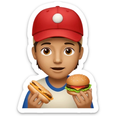 comiendo hamburguesa sticker