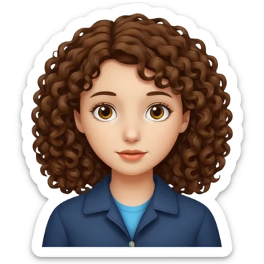 A girl with medium-length curly hair sticker