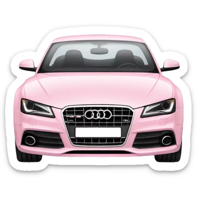Light Pink Audi facing forward   sticker
