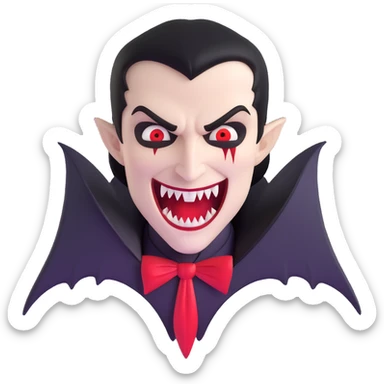 Vampire with sharp extended fangs sticker