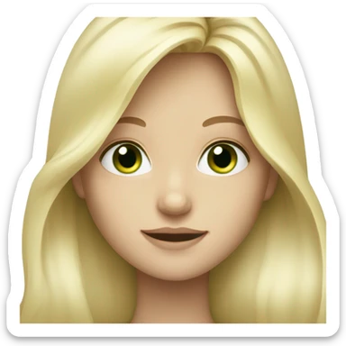 Girl with blonde long hair and white skin and green eyes  sticker
