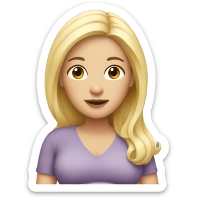 pregnant white blonde woman  sticker