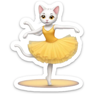 balet dancing cat  sticker