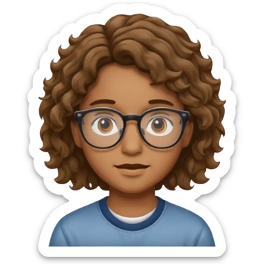 Adolescente, moreno (no mucho) cabello ondulado y lentes  sticker