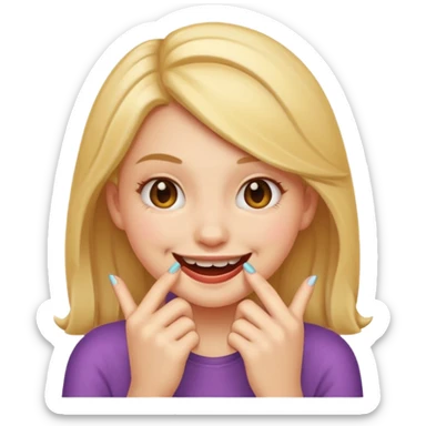 Basic emoji girl biting her nails sticker