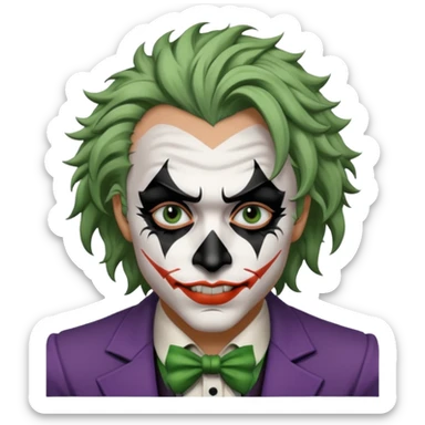 man with plack and white joker makeup sticker