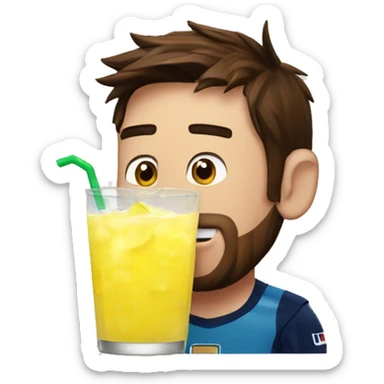 messi drinking minute maid lemonade sticker