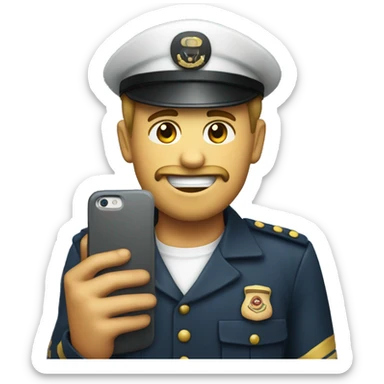 Emoji for an iOS app release captain holding a phone sticker
