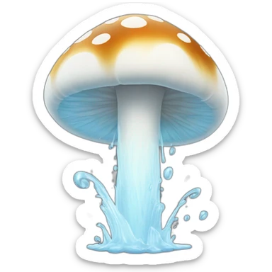 White water spurting from mushroom top sticker