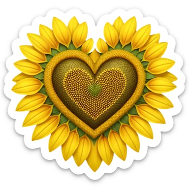 Sun flower heart sticker