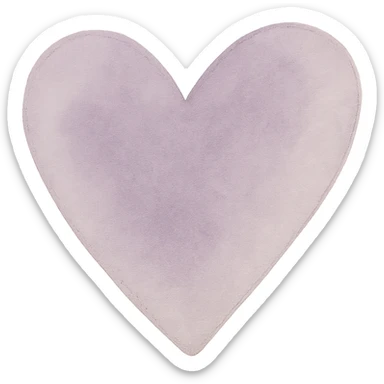 purple heart, watercolor art style, soft edges, no text sticker