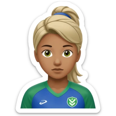 womansoccer player blue green jersey sticker
