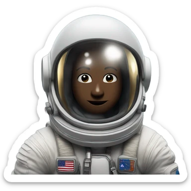an astronaut in a closed helmet flying sticker