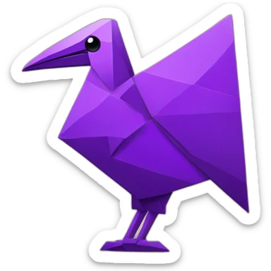 purple roc mythical bird tangram sticker
