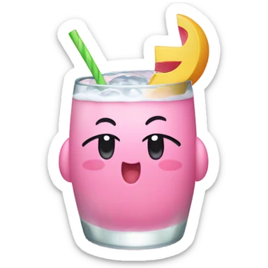 Cute Kirby soda sticker