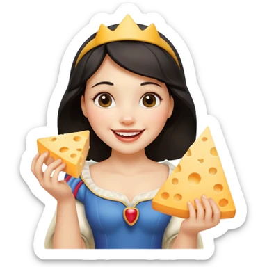 Happy Snow White with triangle cheese sticker