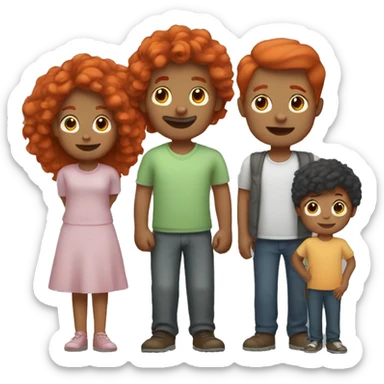 Red haired family sticker