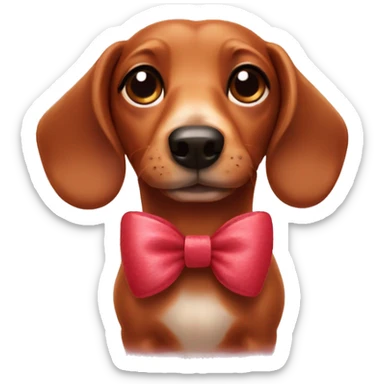 sausage dog with bow sticker