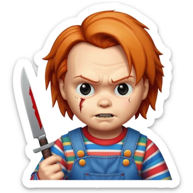 Chuky sicatriz y cuchillo sticker