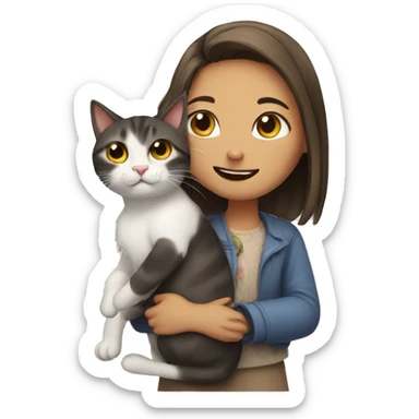 CAT AND GIRL sticker