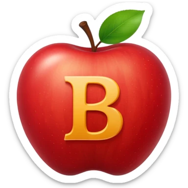 O like apple emmpty inside letter B sticker