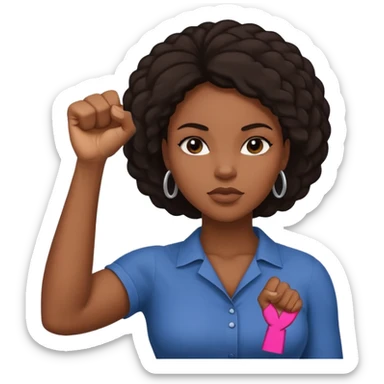 this is just a fucking white girl what this has to do with intersectional femnisim?
I need a raised fist of a black women including smybol (like female symbl) of feminism  sticker