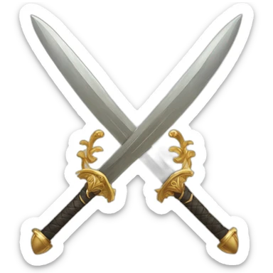 two crossed sword with obe palm sticker