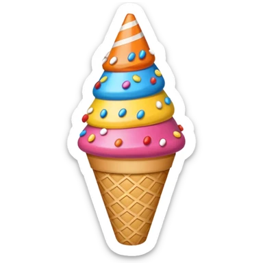 birthday cone sticker